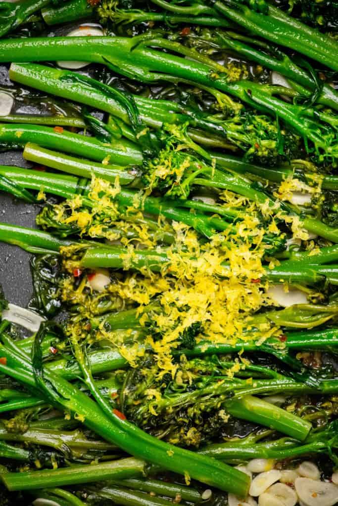 Add lemon zest and toss
