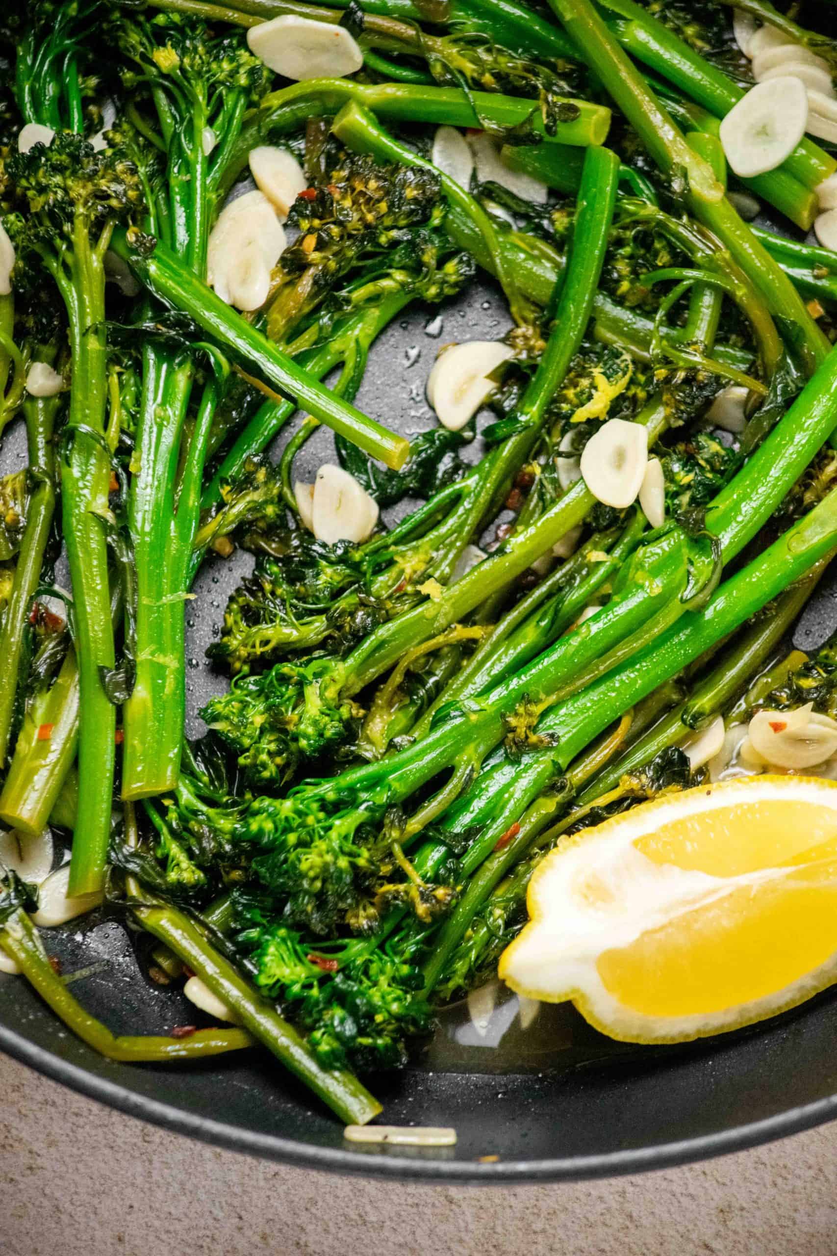 sauteed broccolini and garlic