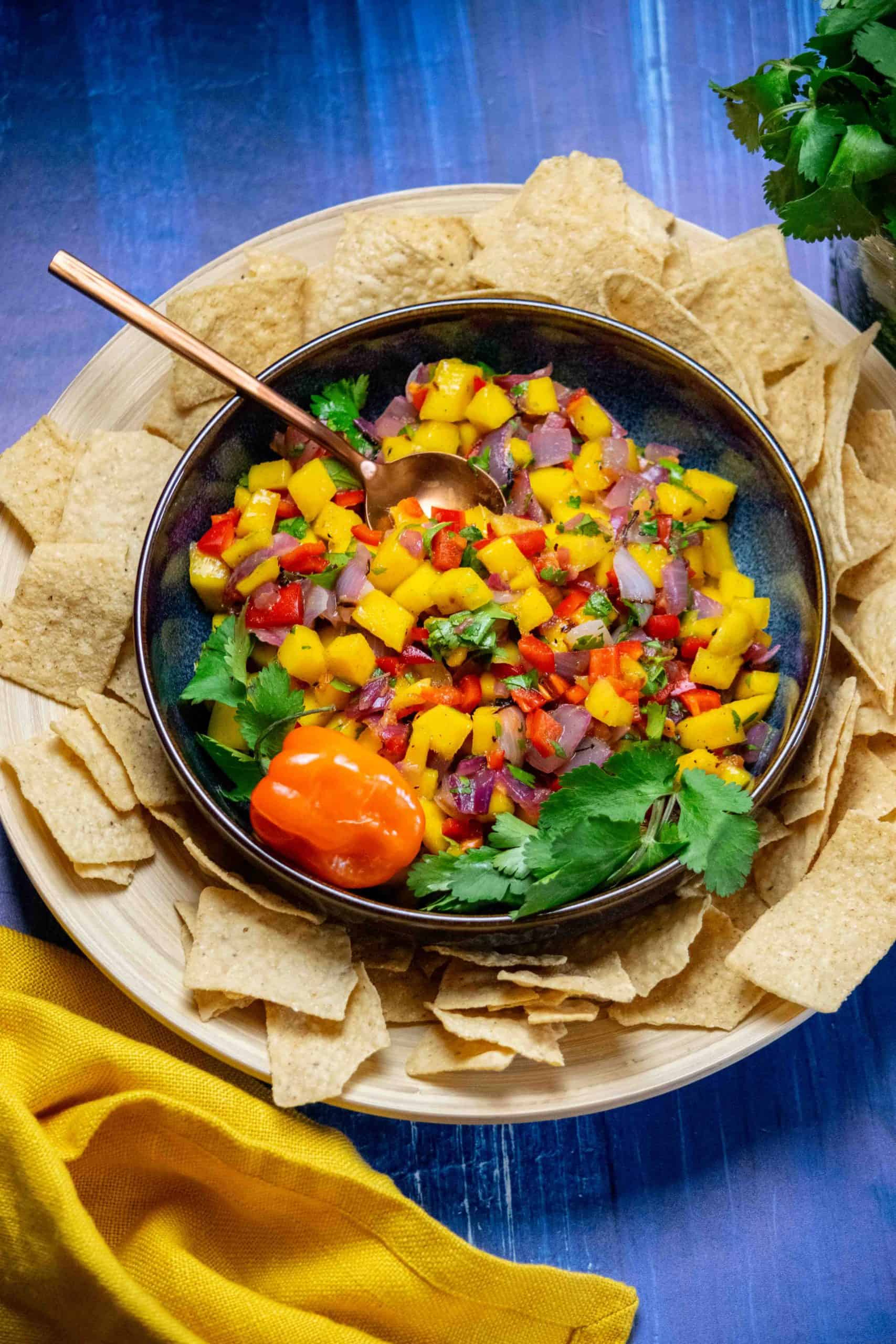 Easy Homemade Fresh and Spicy Mango Habanero Salsa 