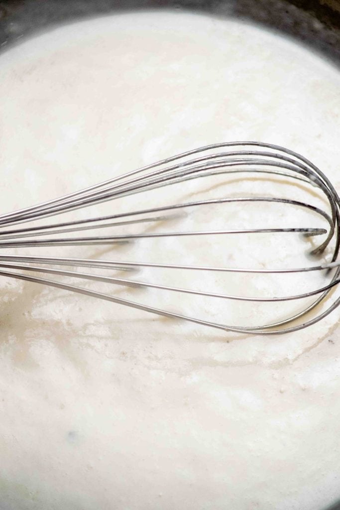 slowly whisk in milk until smooth