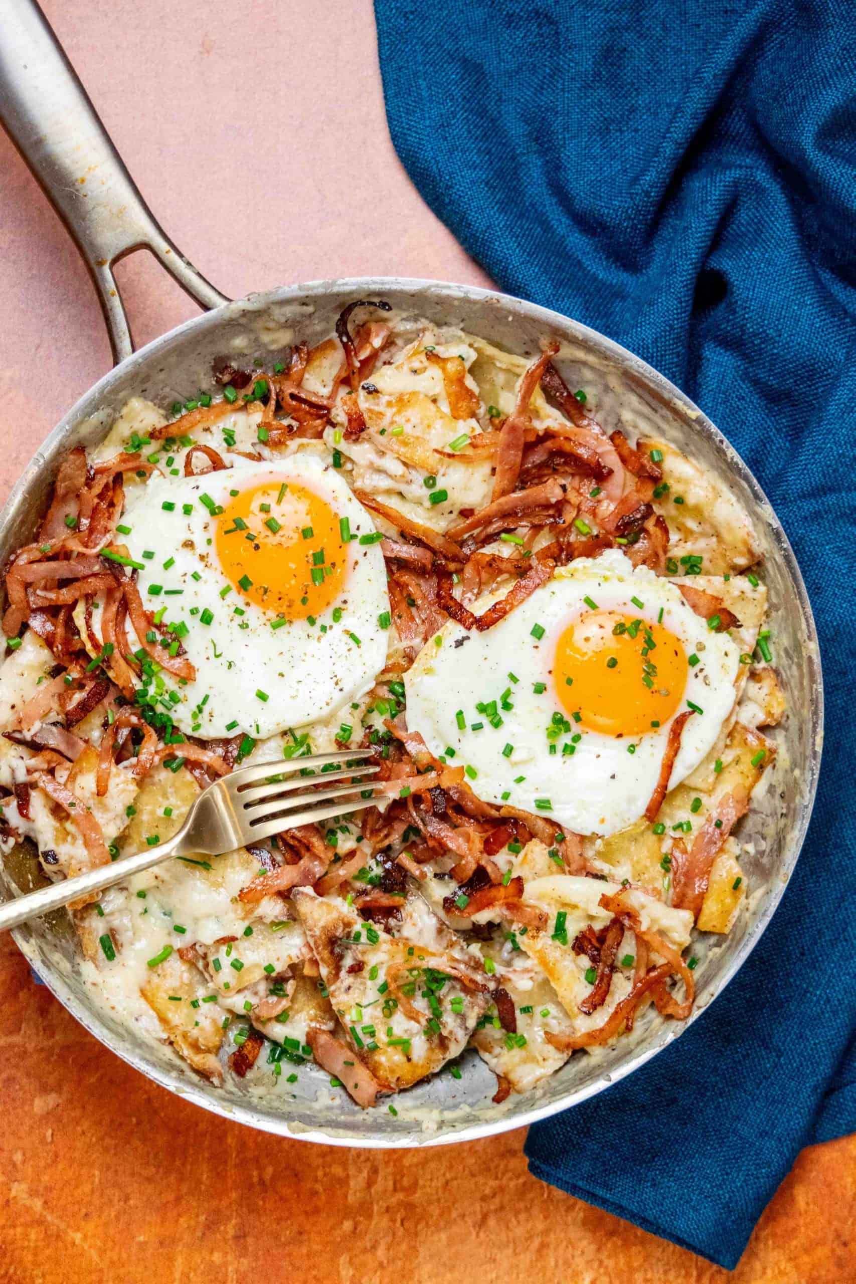 Gourmet Croque Madame Chilaquiles (Mexican - French) Recipe
