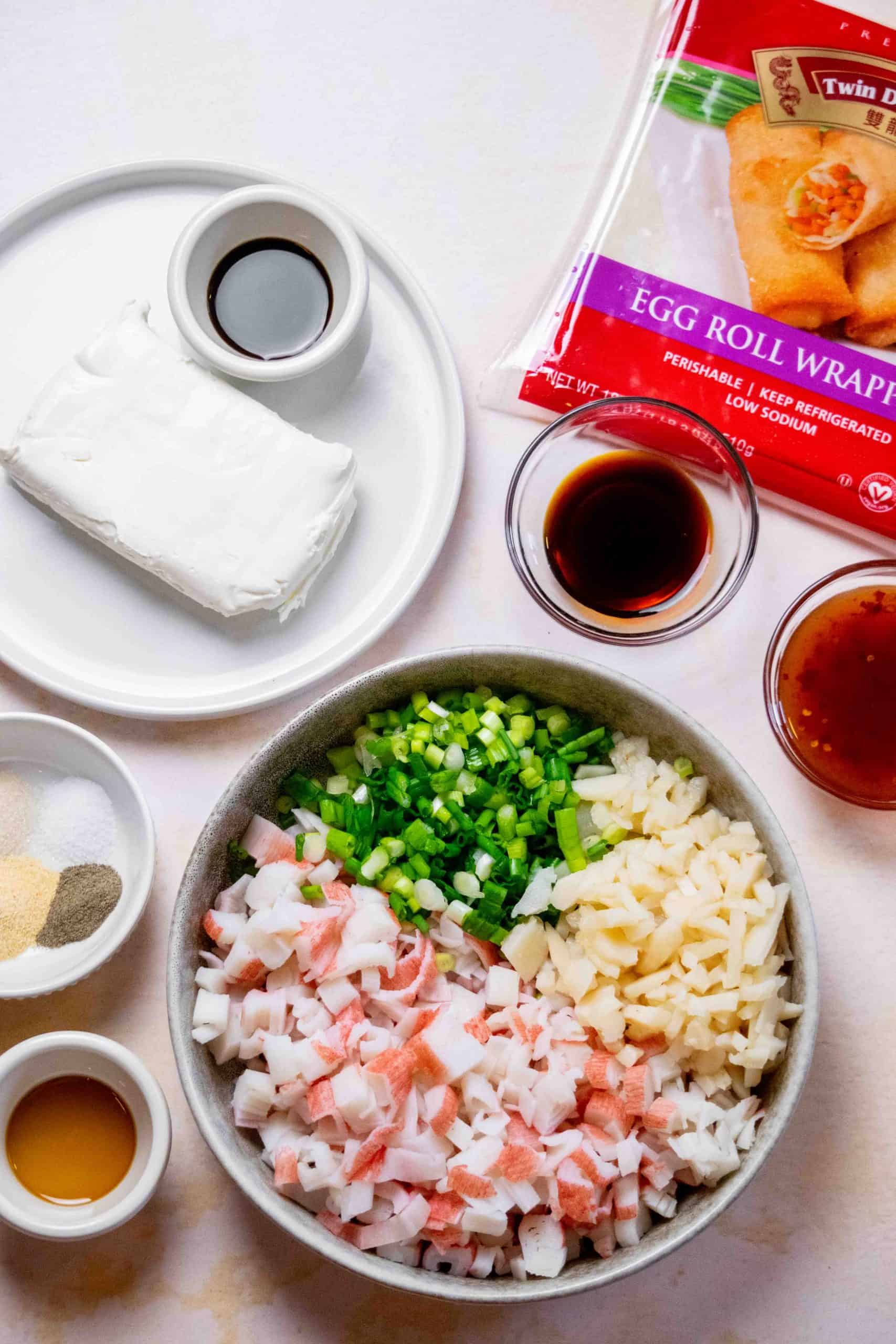 Crab rangoon egg rolls ingredients