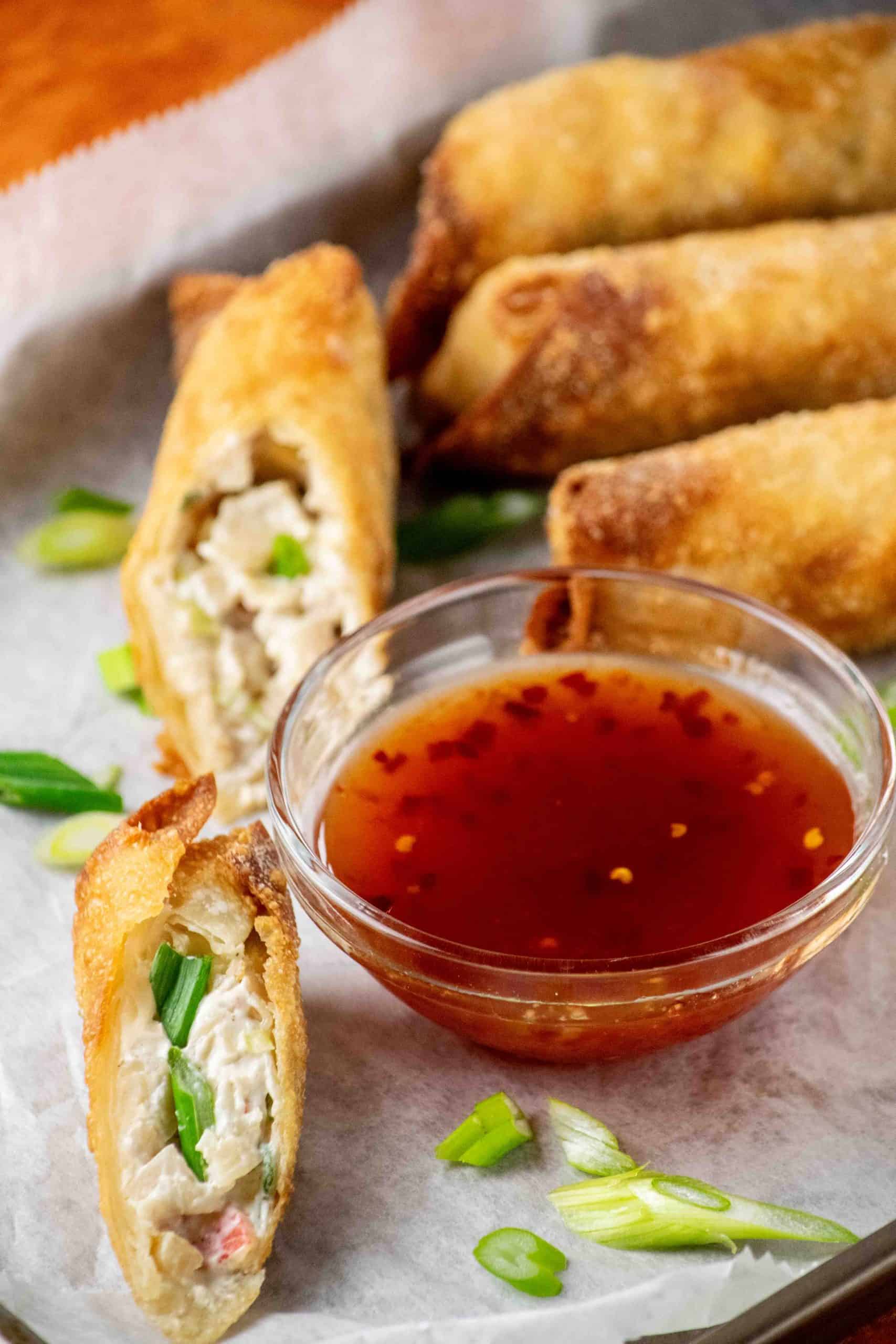 Crab rangoon egg rolls