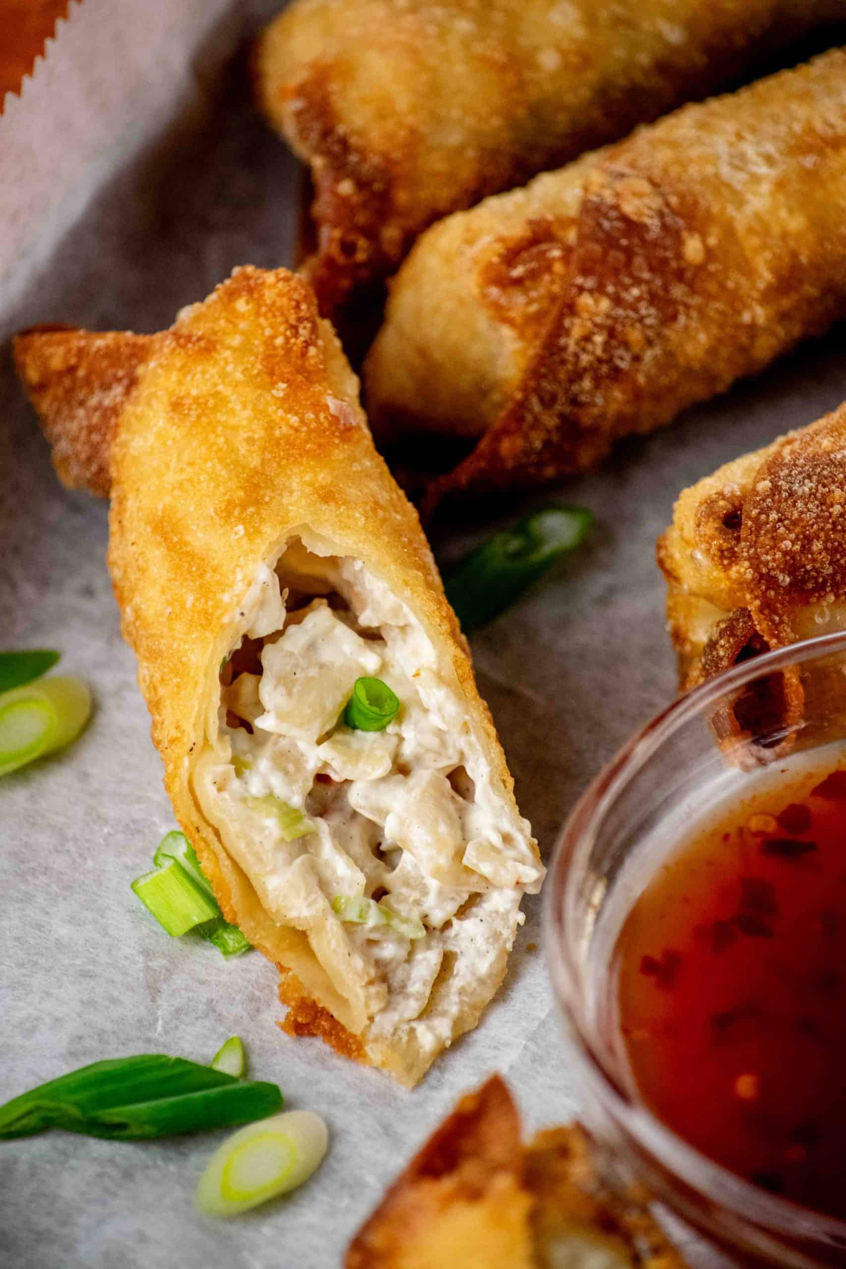 Crab rangoon egg rolls