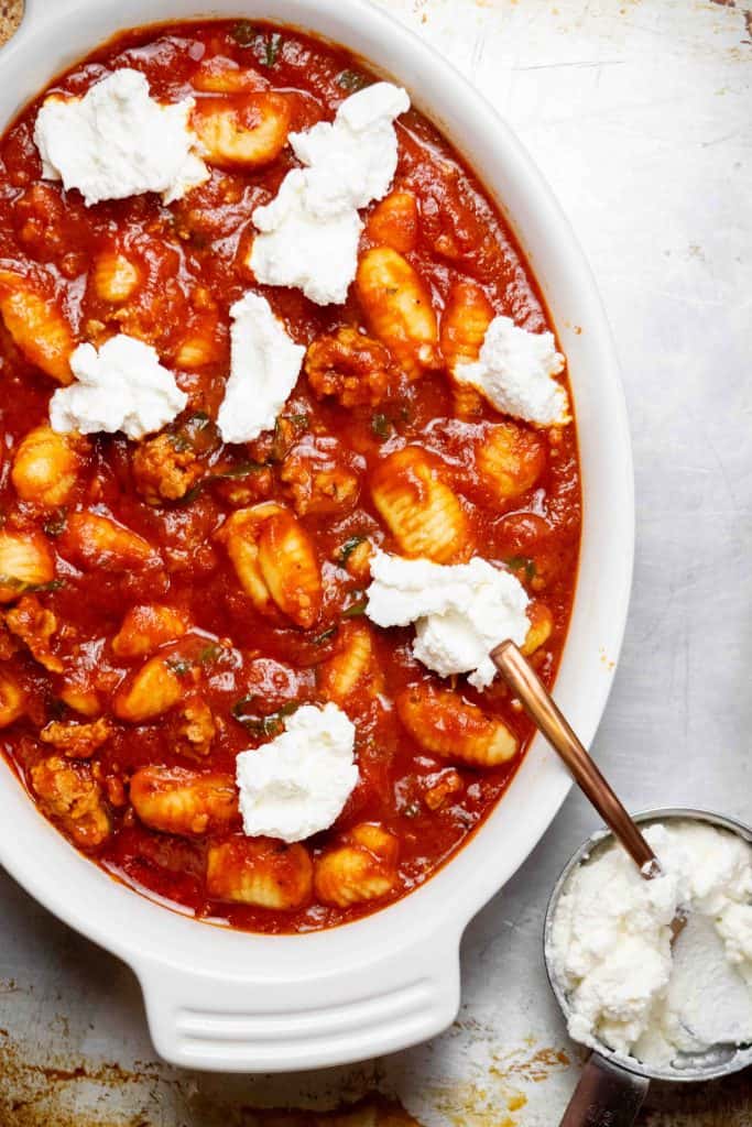 Dollop with Ricotta. 