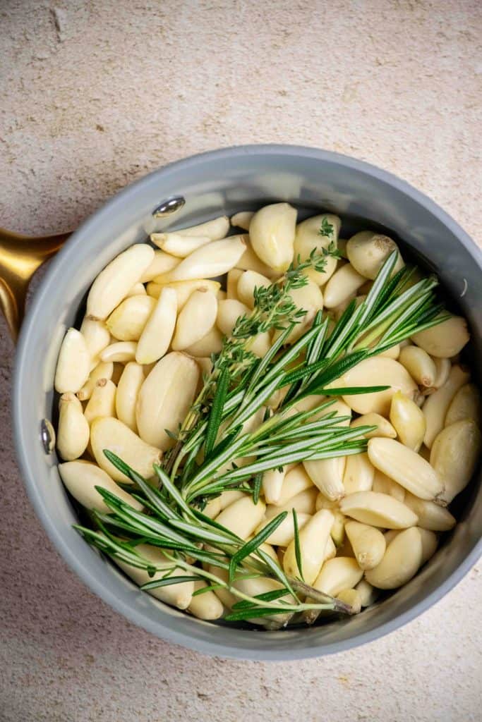 tuck in fresh herbs (if using).