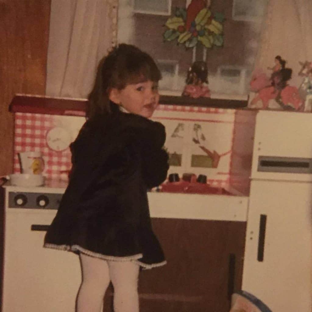 me as a kid with my play kitchen