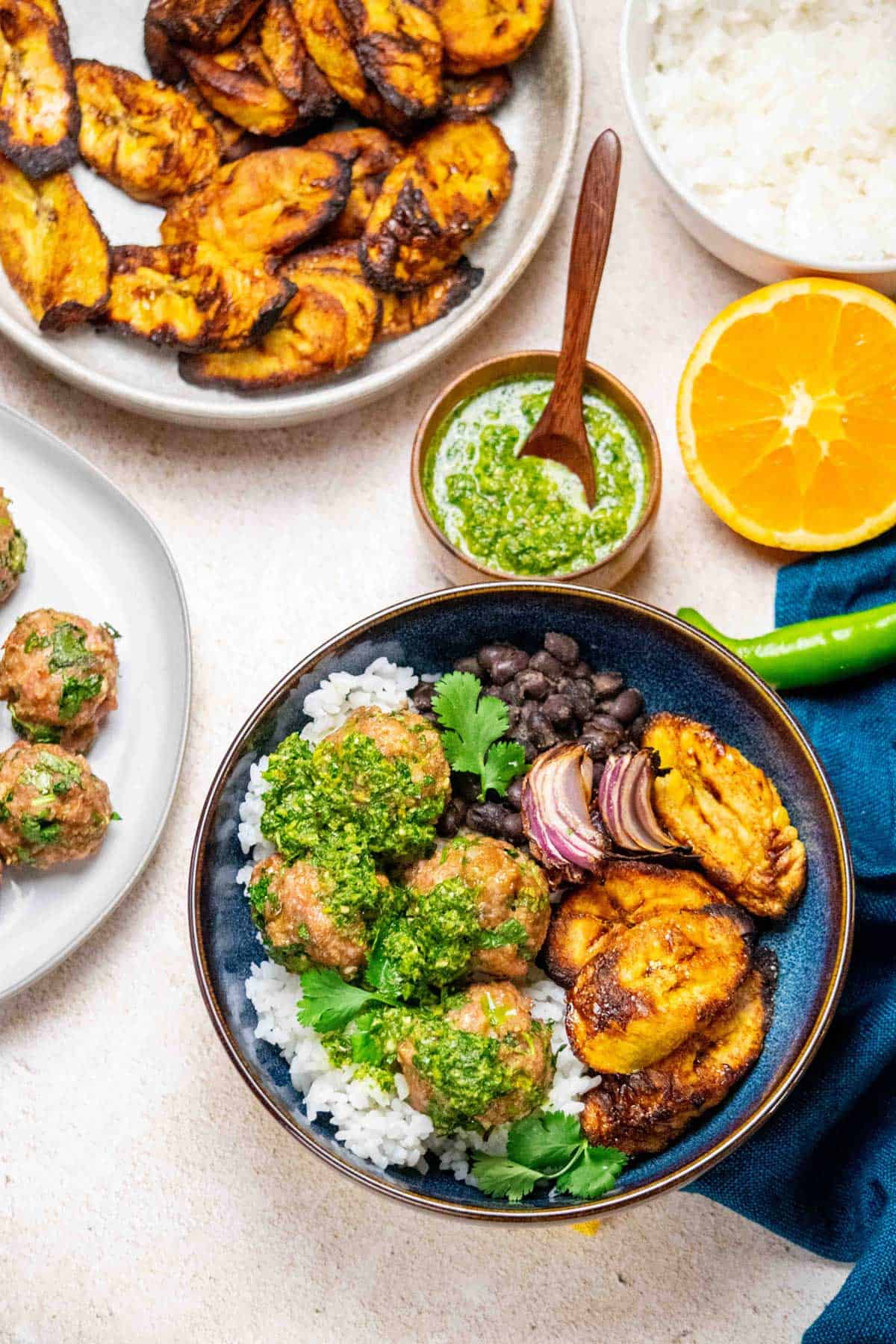 Cuban Pork Mojo Meatballs with Citrus Mojo Sauce
