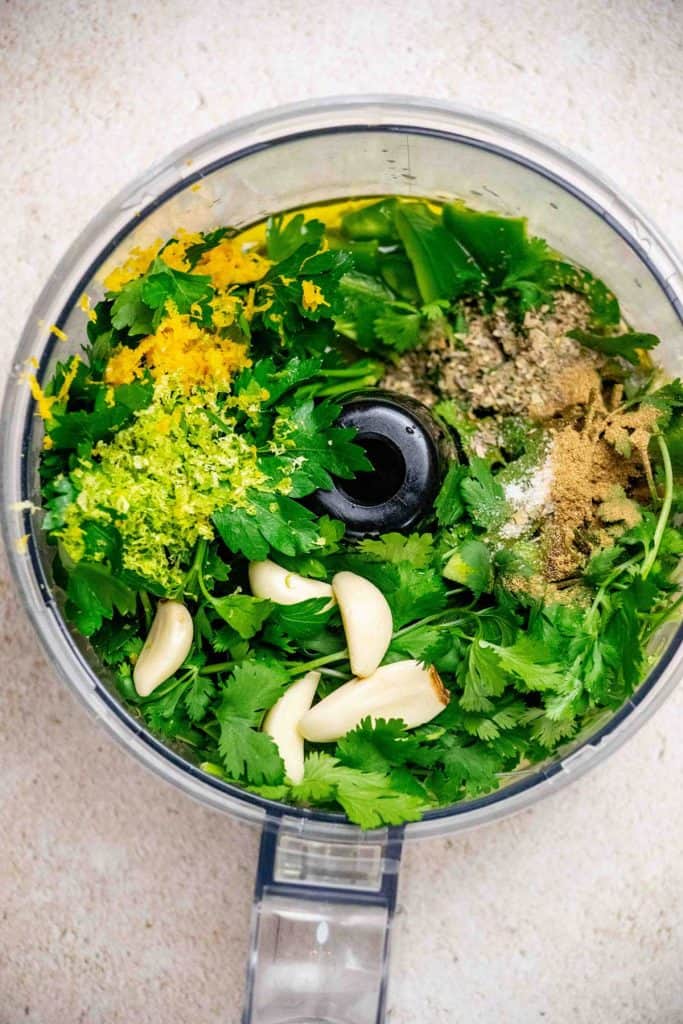 While meatballs bake, blend together Mojo Sauce Ingredients