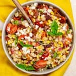Hominy Salad with Corn and Warm Bacon Vinaigrette