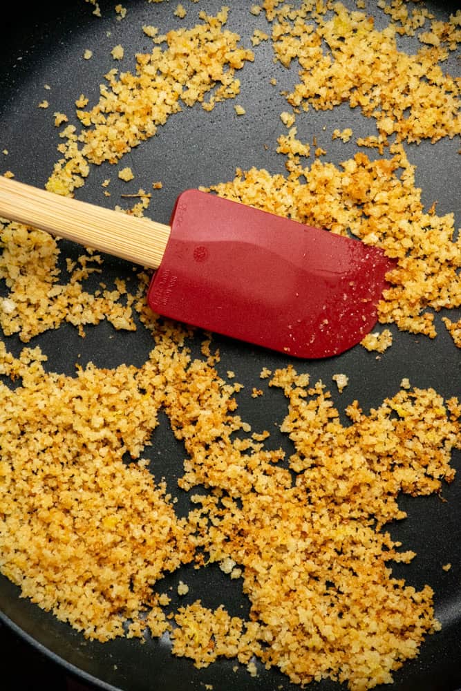 Prepare the toasted breadcrumbs, and set aside in a bowl to cool