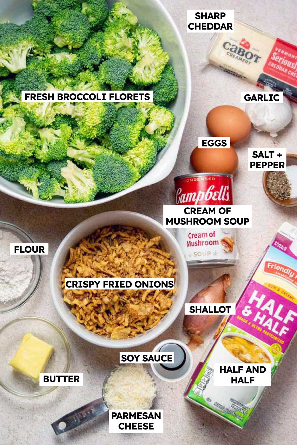 Broccoli Cheddar Casserole Recipe Ingredients