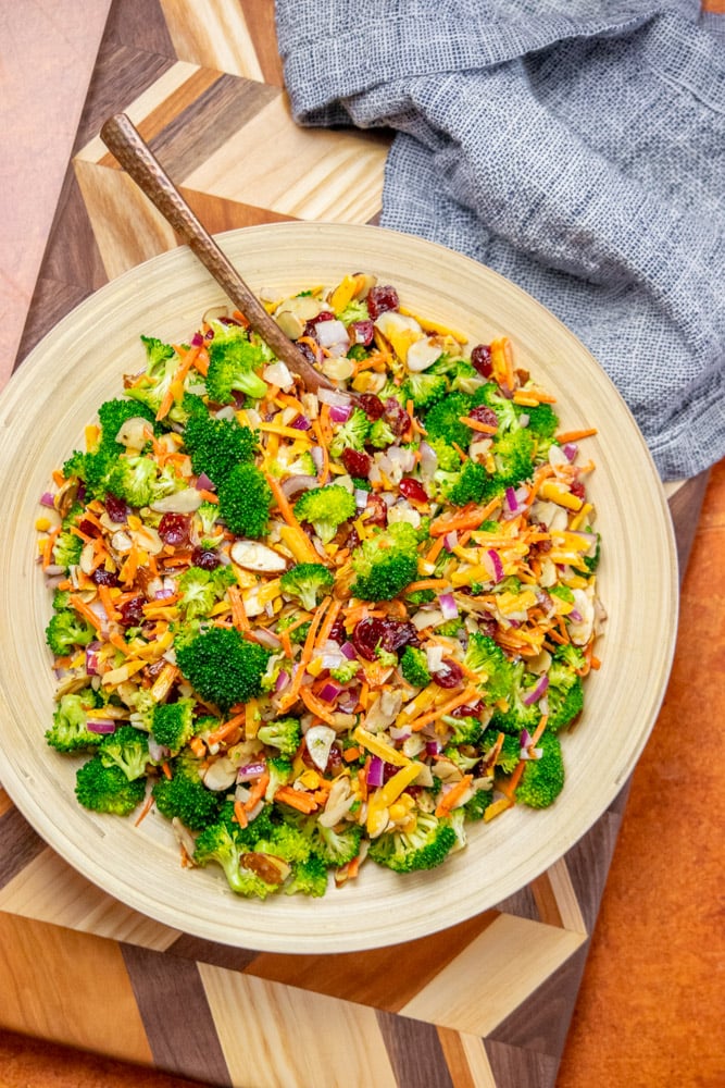 Broccoli Salad with Cranberries and Cheddar