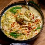 Chicken and Dumpling Soup with Dill and Pancetta