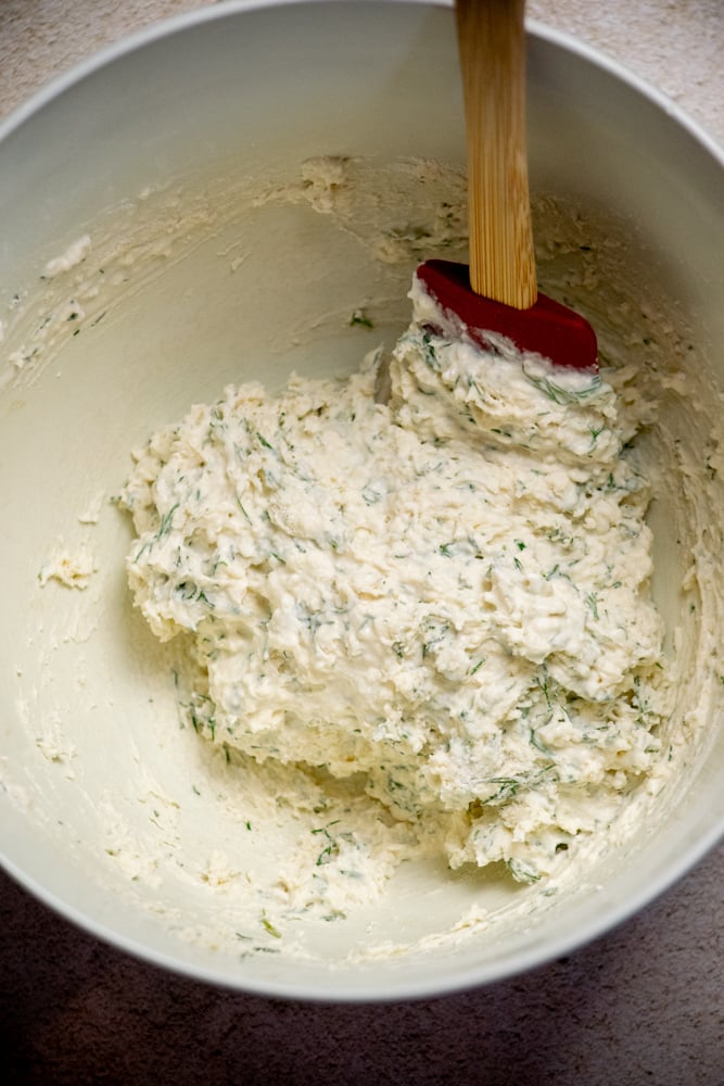 fold in wet ingredients until just combined