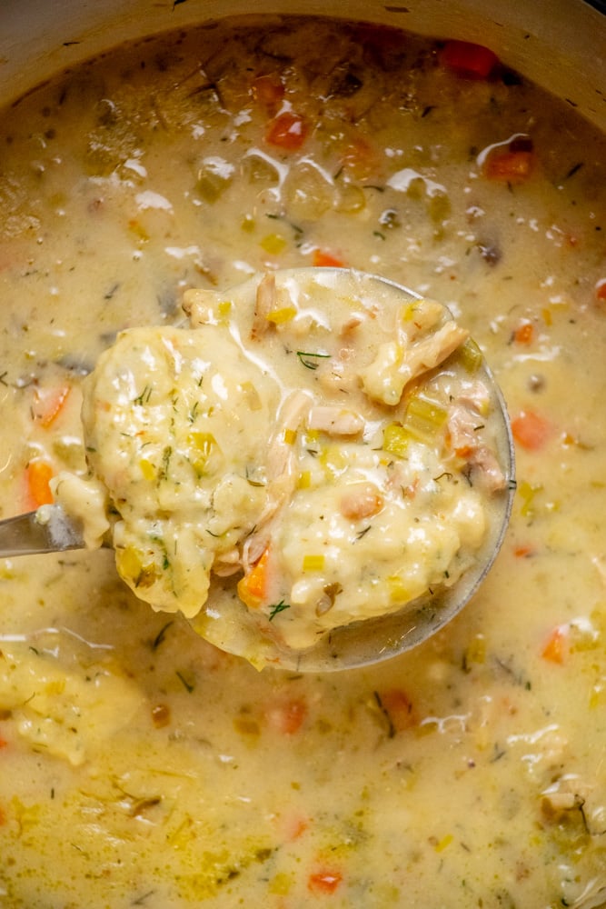 reduce heat to medium low, add dumplings, and simmer with a li until cooke through