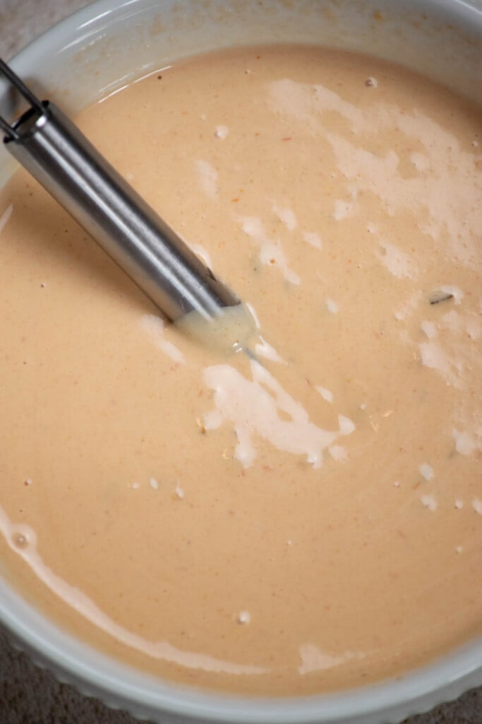 Whisk until fully combined, taste and adjust if needed, and serve right away, or store in the refrigerator for 30 minutes to an hour to allow the flavors to meld! 