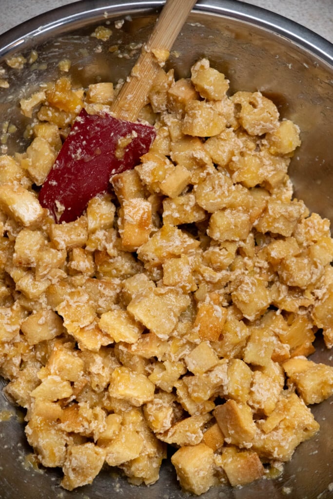 Gently toss until all bread is well coated.