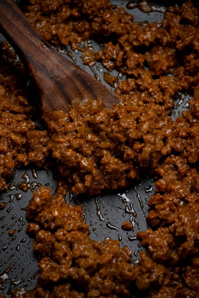 set beef mixture aside off heat. 