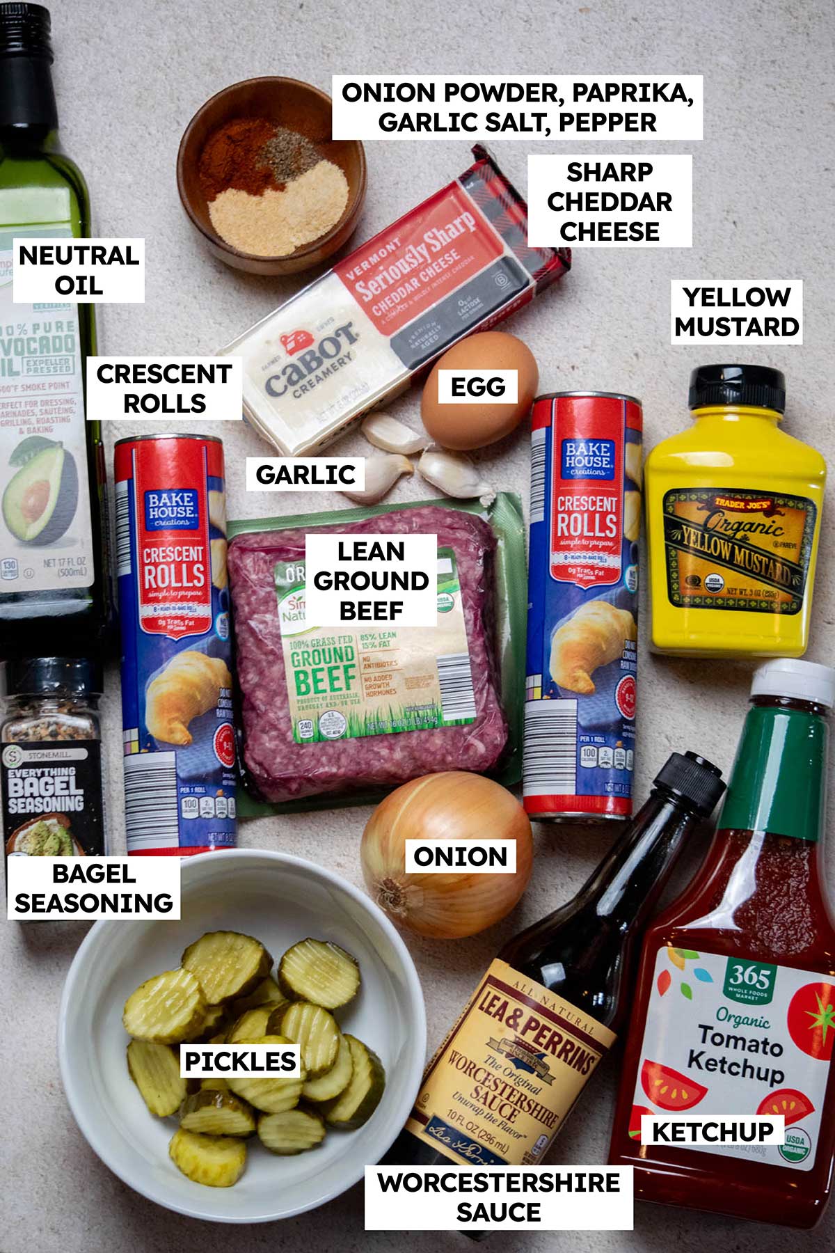 Cheeseburger Crescent Ring Ingredients