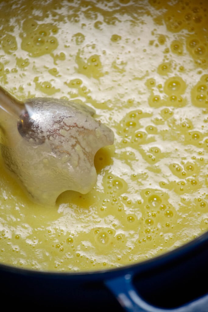 blend well, until smooth and creamy, and no pieces of veggies remain