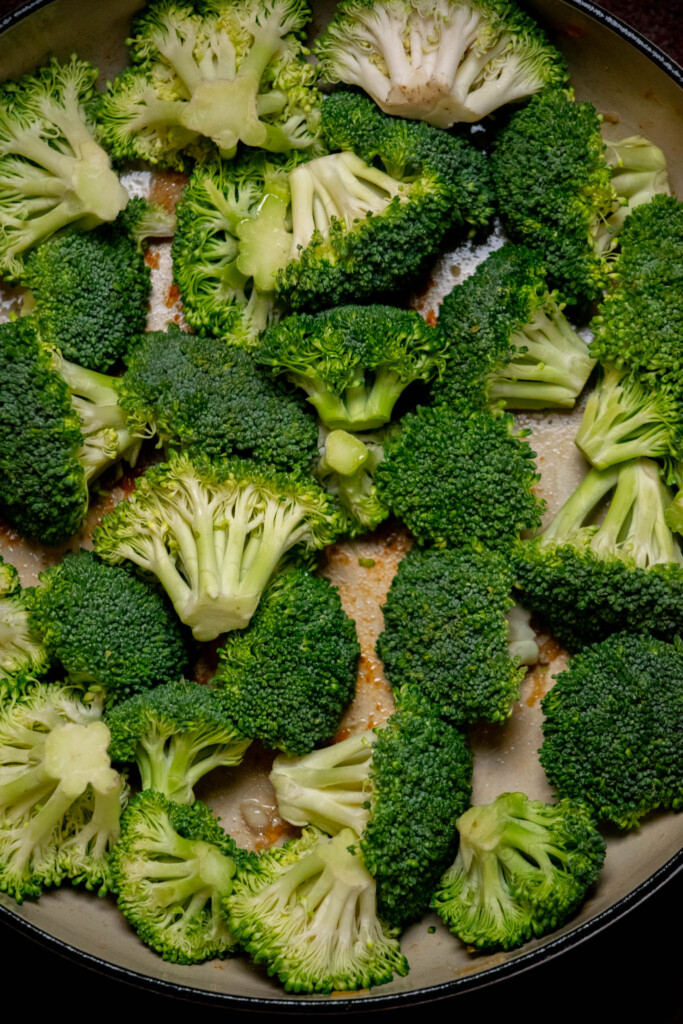 add broccoli to the pan