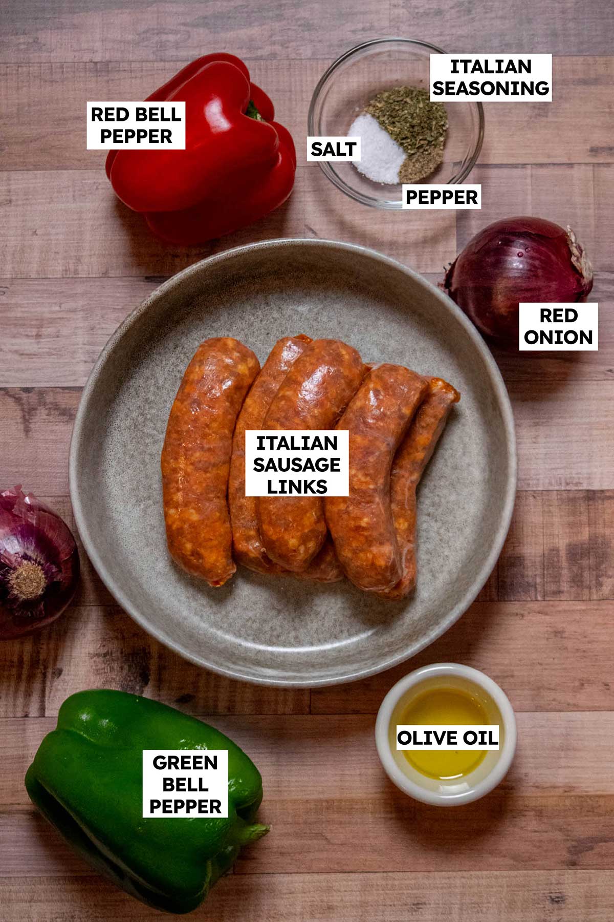 Oven Baked Italian Sausage (Sheet Pan) Ingredients