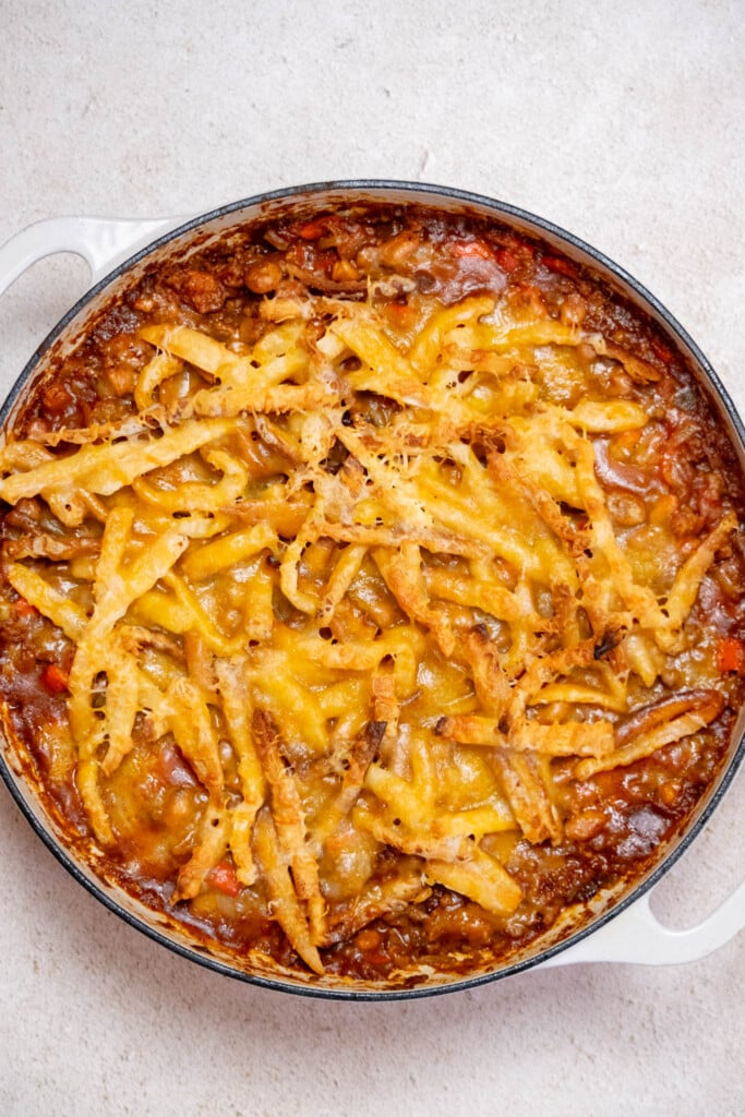 Bake on the top rack of the oven for 6 minutes, until cheese is melted and lightly browned 