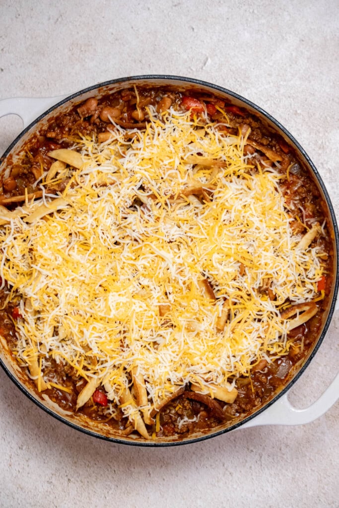 top with an even layer of cheese