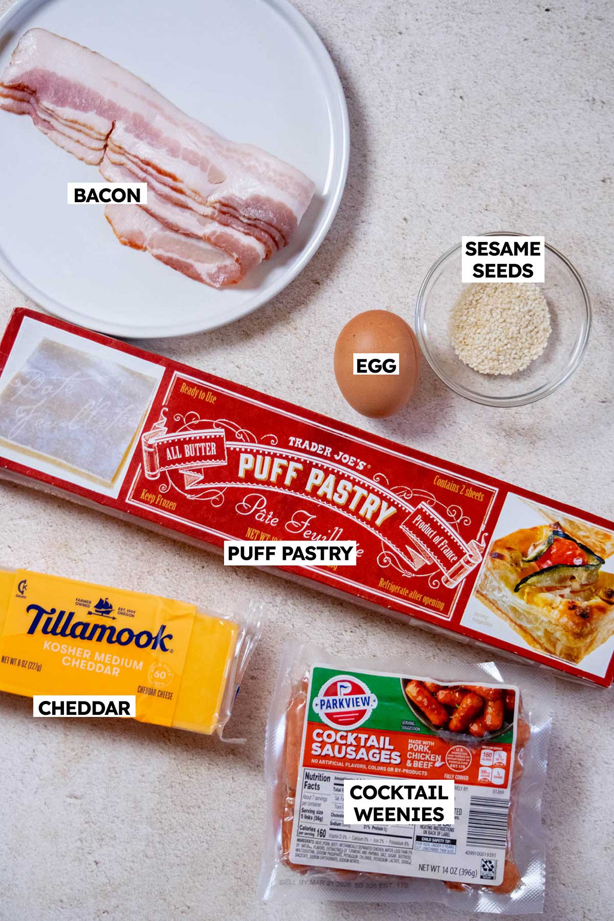 Easy And Delicious Pigs In A Blanket Recipe (Bacon Cheddar) Ingredients 