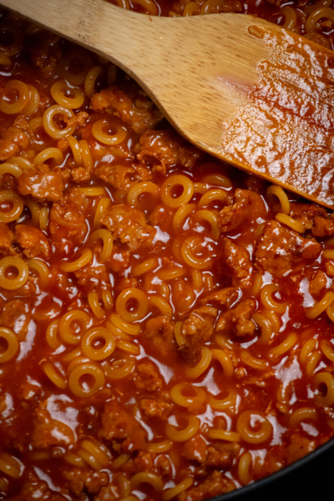 Reduce heat to medium-low and cook, stirring occasionally, for 10 minutes to keep to from sticking. 