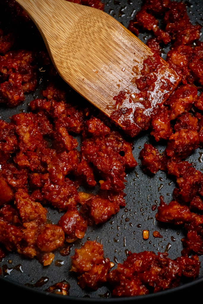 cook, stirring occasionally for 2-3 minutes, until it takes on a deepened color. 