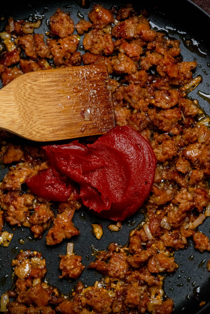 add tomato paste, and stir to combine. 