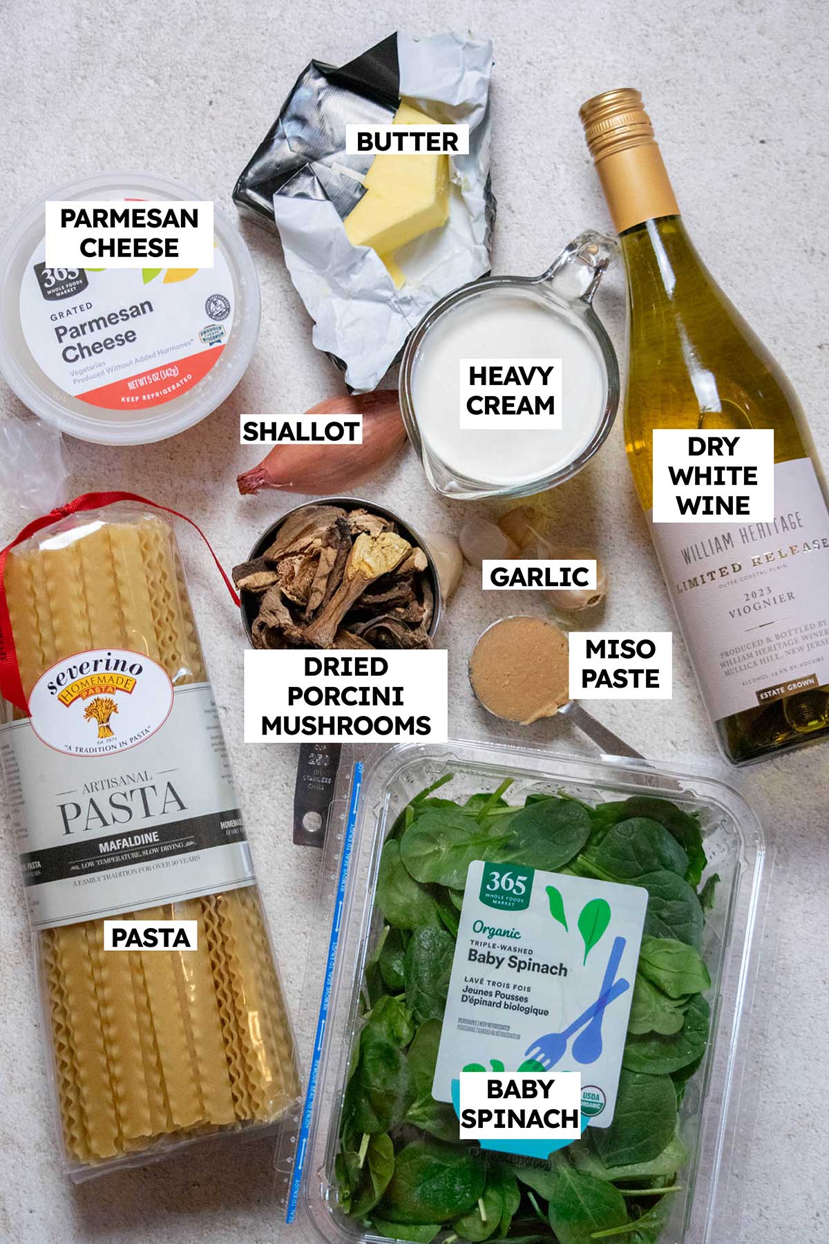 Dried Porcini Mushroom Pasta Ingredients 