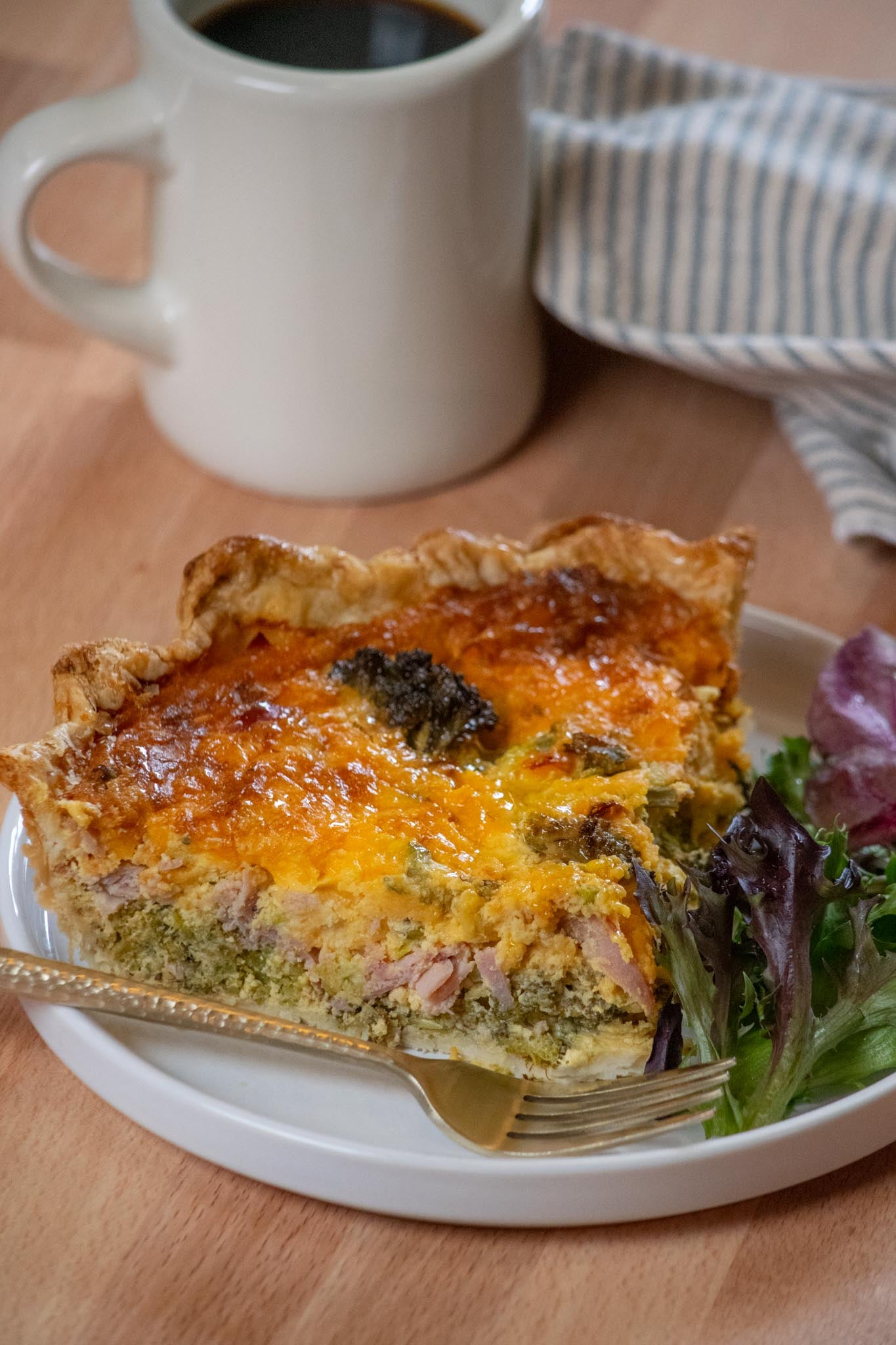Puff Pastry Quiche with Ham and Broccoli