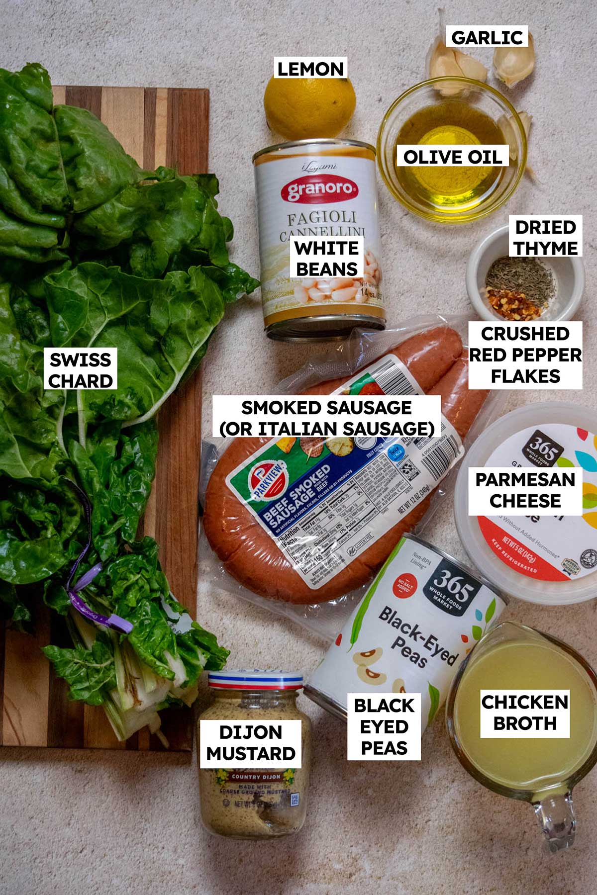 White Bean Sausage Skillet (with Swiss Chard) Ingredients 