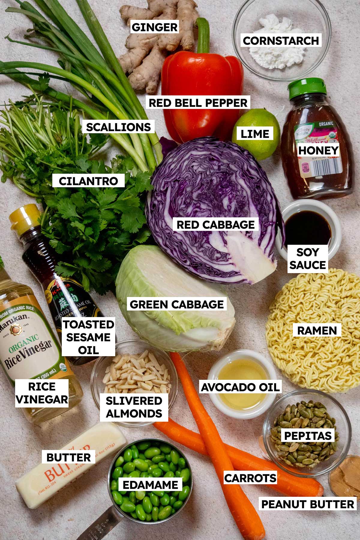 Asian Cabbage Salad Ingredients 