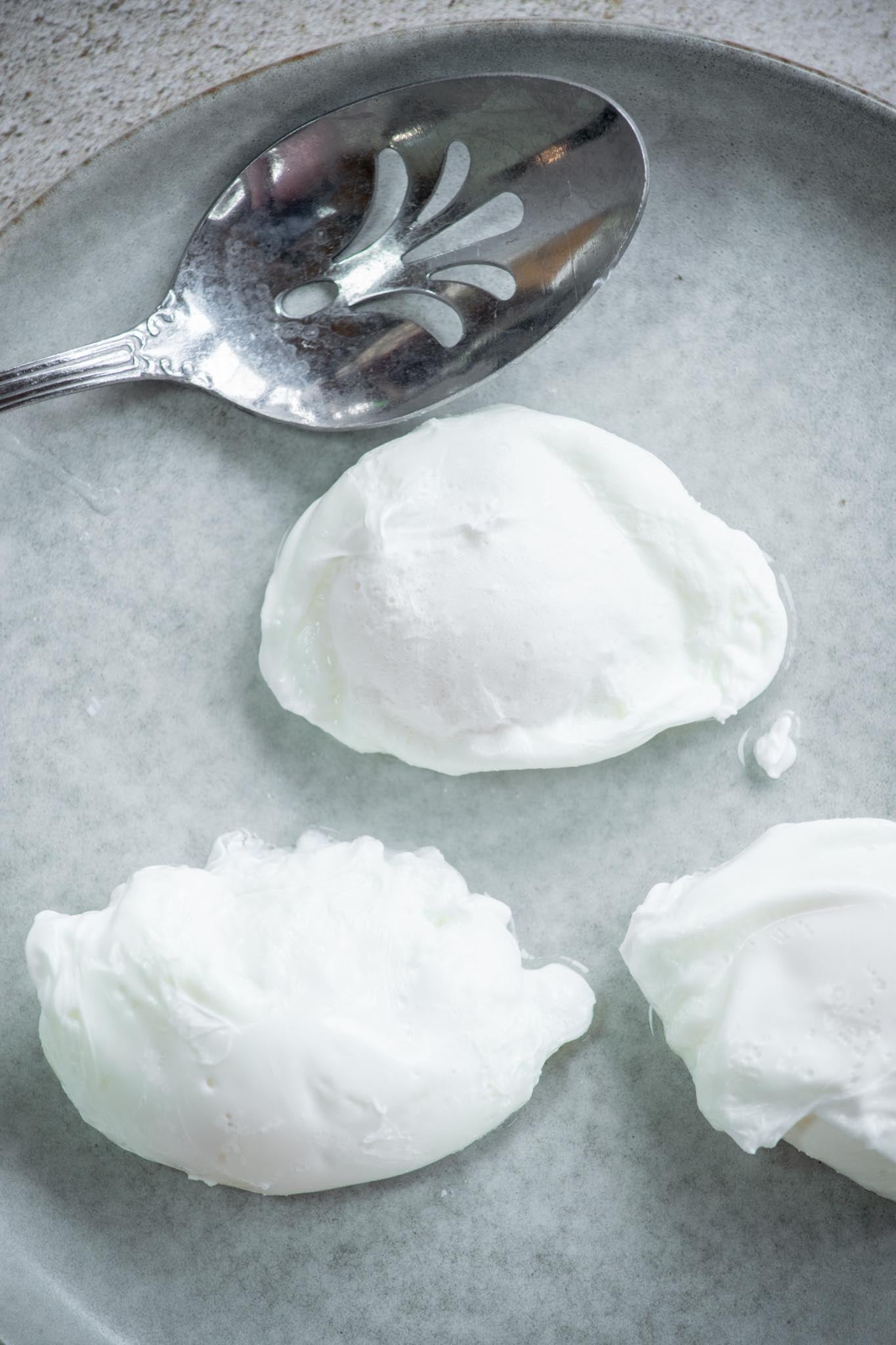 Poached eggs on a plate